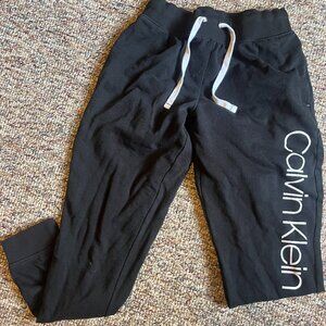 Calvin Klein Womens Sleepwear Sweatpants Drawstring Black Size Small